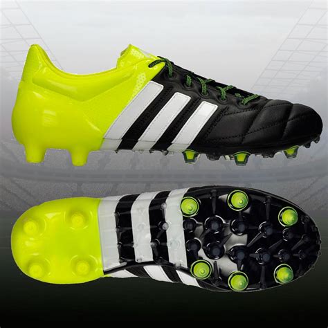 adidas Ace 15.1 FG/AG Core Black/White/Solar Yellow Kids PRE 